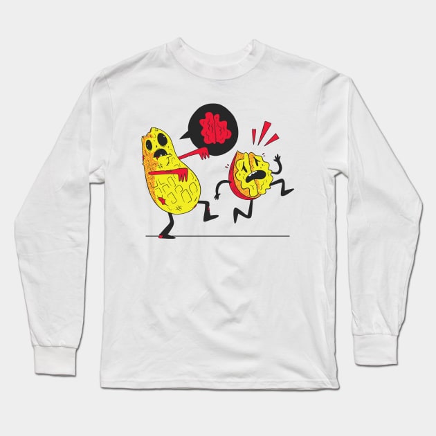 Zombie Peanut Long Sleeve T-Shirt by Threadded